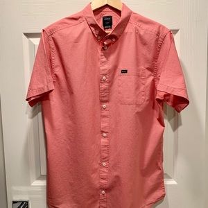 Men’s RVCA slim fit button down short sleeve shirt